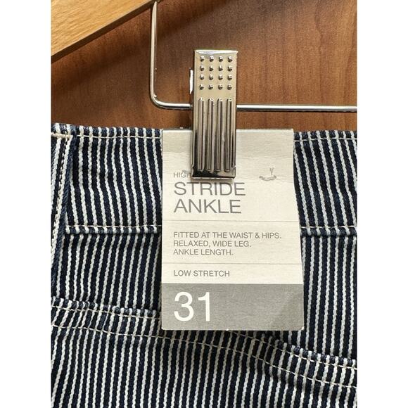 GAP High Rise Stride Ankle Jeans in Indigo Stripe Size 31/12R Wide Leg NWT - Picture 5 of 10